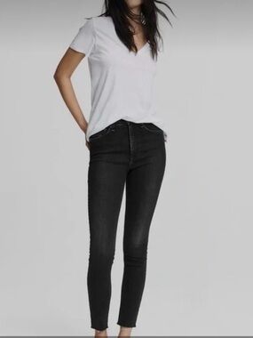 rag & bone Nina Charcoal Black High-Rise Skinny Jeans